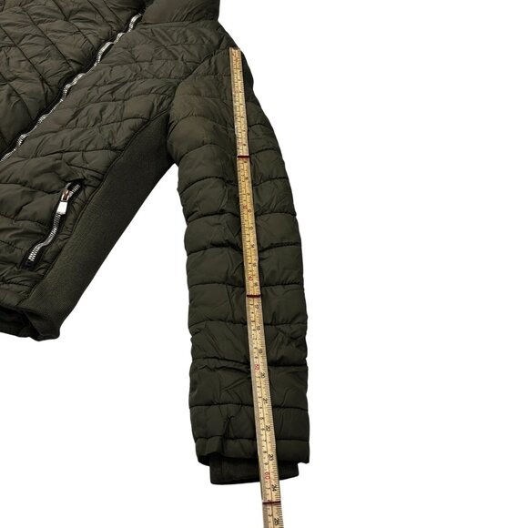 YMI Collection Olive Green Womens Puffer Jacket With Zipper Closure & Fleece Lin - Picture 12 of 12